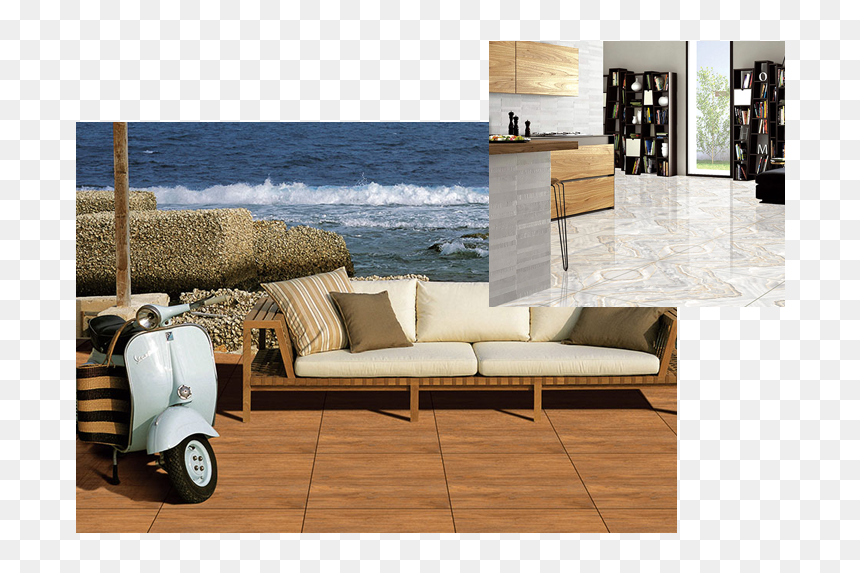 Decoração Casa De Praia, HD Png Download - tile floor png