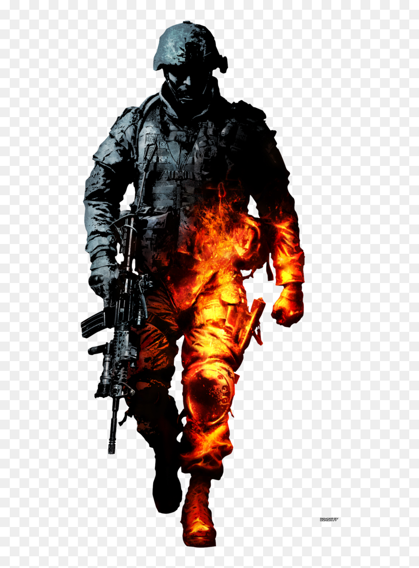 Battlefield Bad Company 2 Render, HD Png Download - battlefield hardline logo png