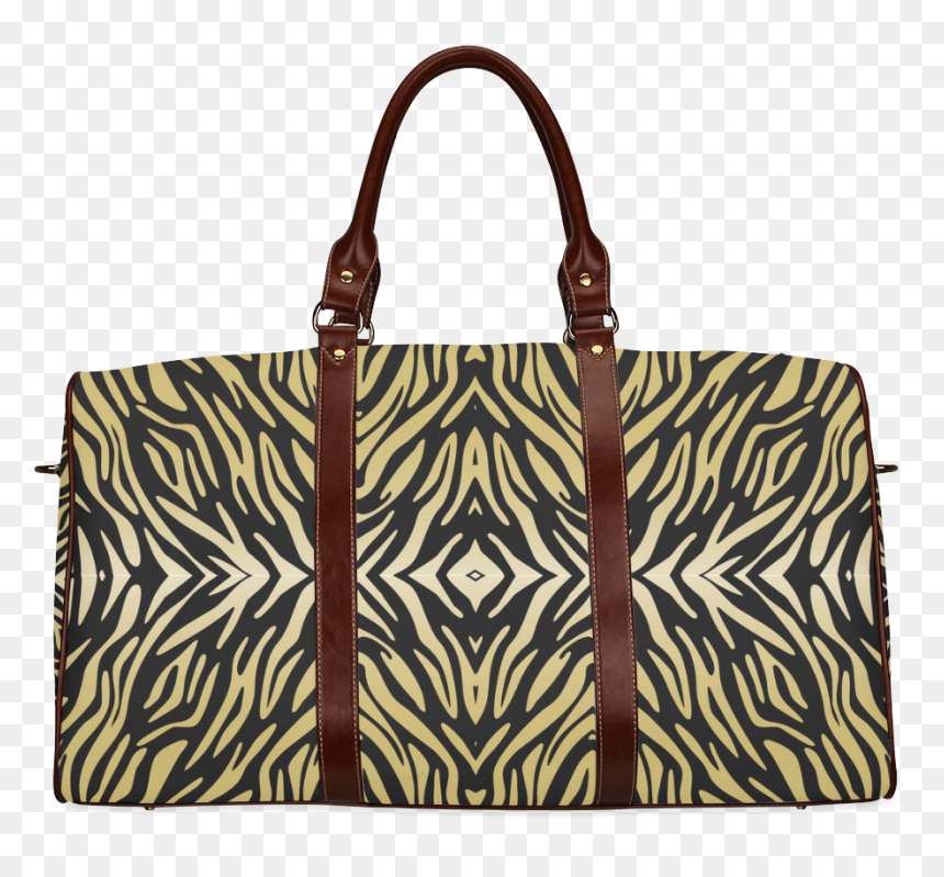 Gold And Black Zebra Print Pattern Waterproof Travel - Tie Dye Travel Bag, HD Png Download - zebra print png