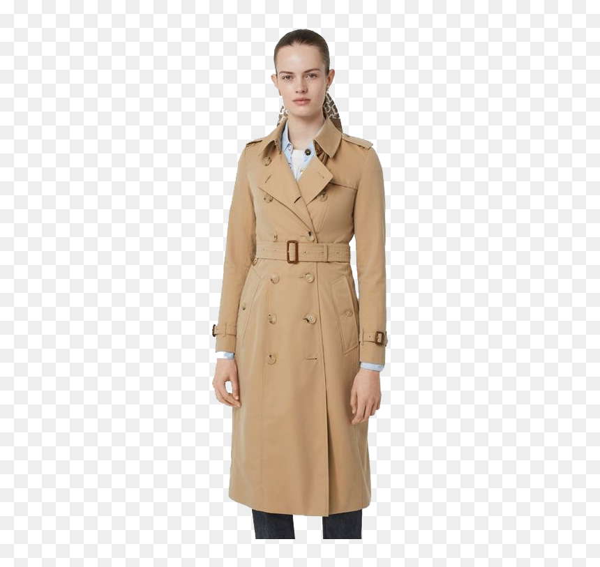 Belted Long Coat Png Image Background - Overcoat, Transparent Png - trench coat png