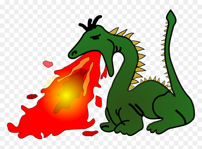 Dragon Blowing Fire Cartoon, HD Png Download - fire breathing dragon png