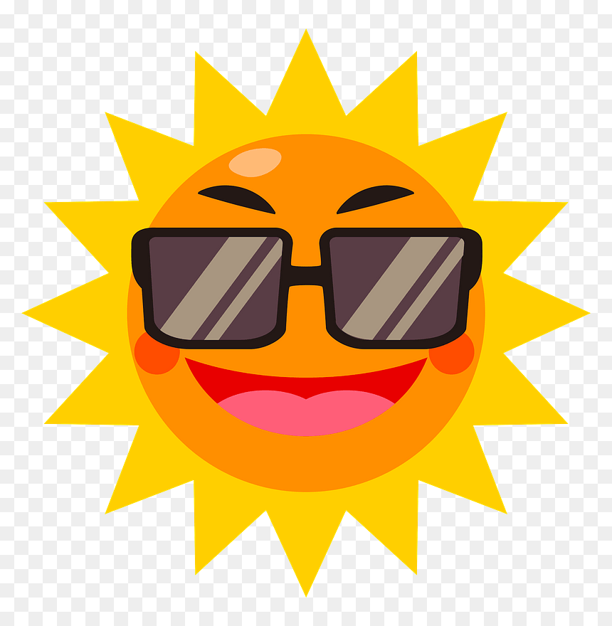 Sun Sunglasses Clipart - Illustration, HD Png Download - sun with sunglasses png