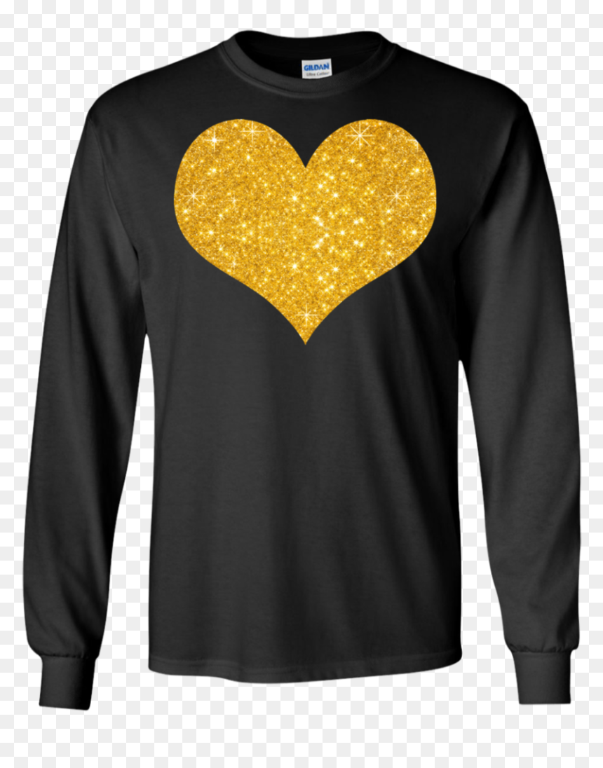 Gold Glitter Heart - T-shirt, HD Png Download - glitter heart png