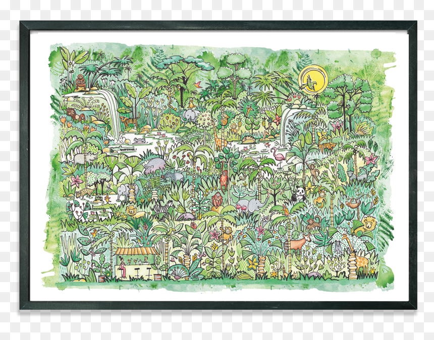 Wild Animals Kingdom Print A3, HD Png Download - zebra print png