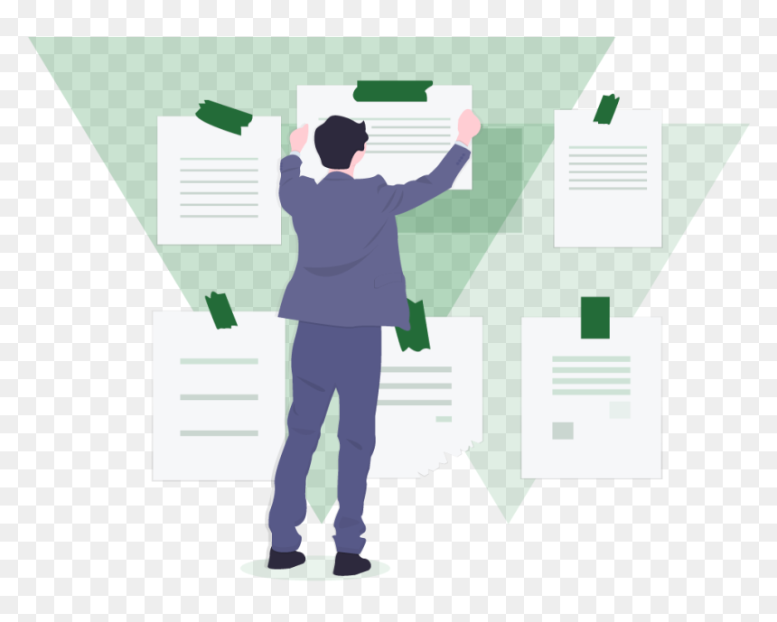 Man Going Over Recruiter Notes For A Non-profit Organization - Standing, HD Png Download - person walking up stairs png