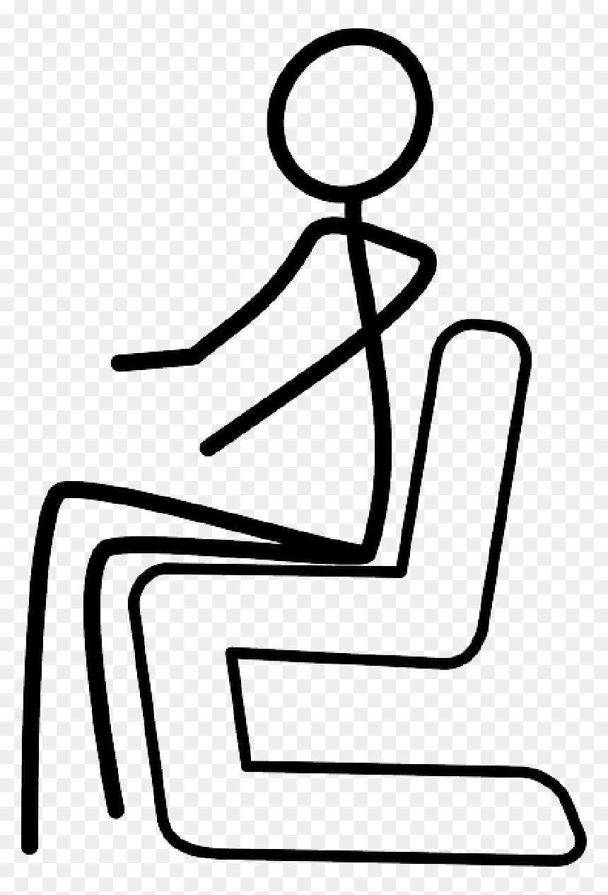 Computer, Stick, Outline, People, Man, Figure, Sleeping - Stick Figure Sitting Down, HD Png Download - stick people png