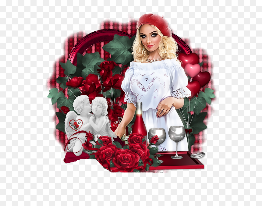 Happy V Day, You Look Like, 3d Girl, Beautiful Ladies, - Garden Roses, HD Png Download - beautiful girl png