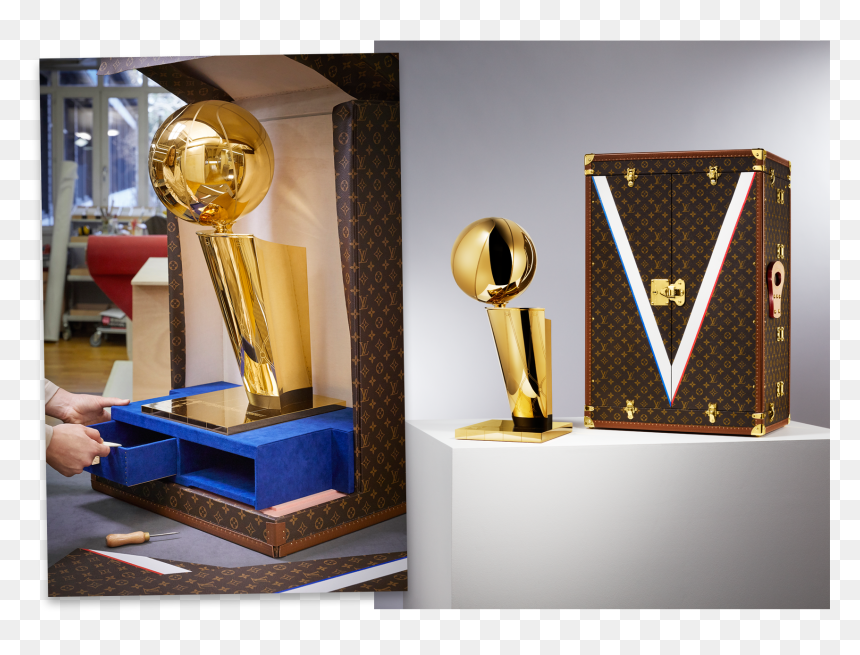 Image May Contain Trophy Human And Person - Louis Vuitton Nba Trophy, HD Png Download - larry o'brien trophy png