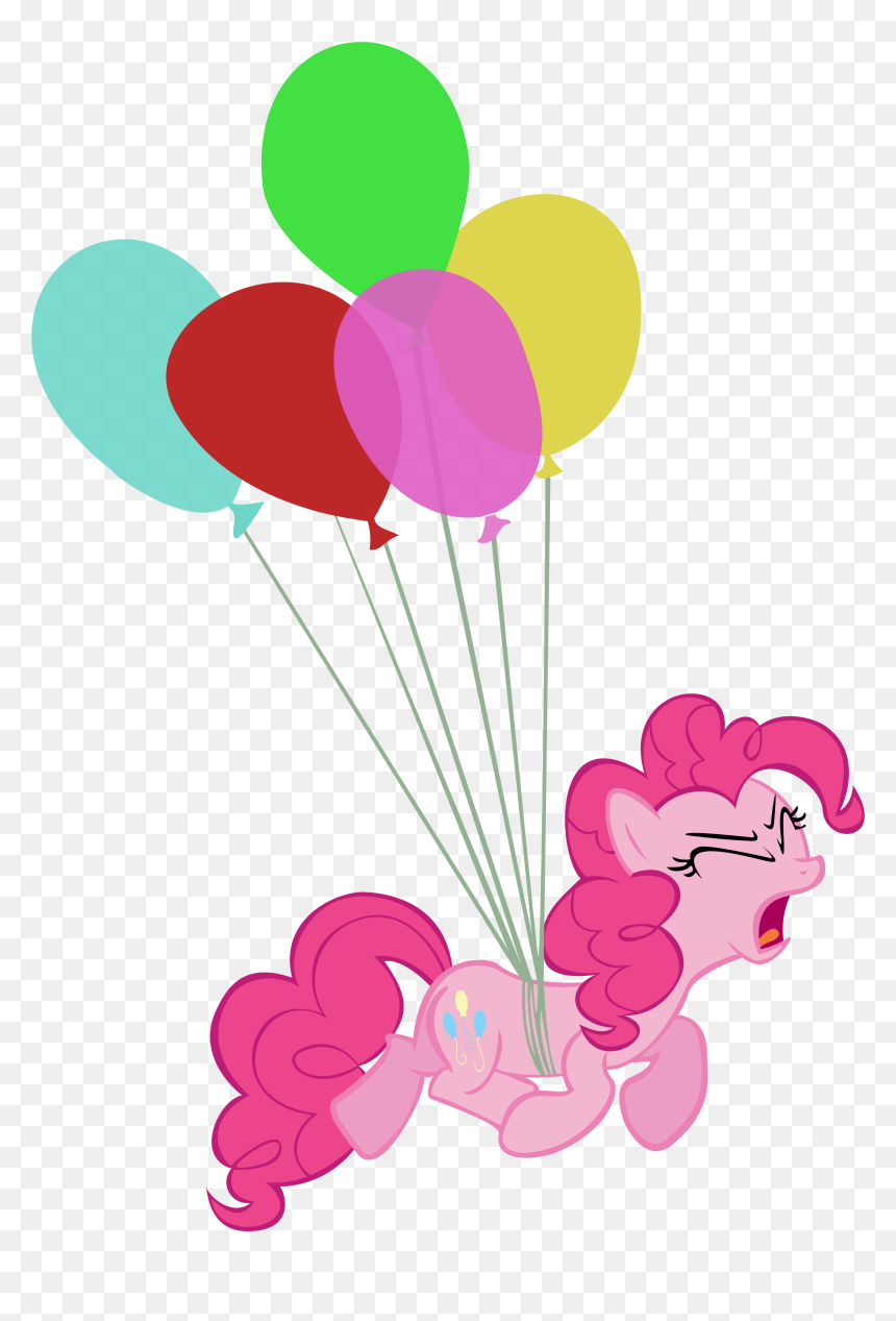 Collection Of Free Vector Balloons Pinkie Pie - Pinkie Pie With Balloons, HD Png Download - balloon vector png