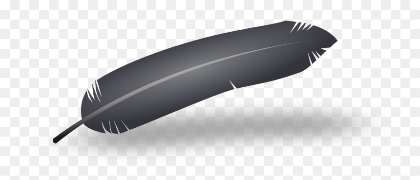 Feather Crow Raven Quill Png Image - Clipart Black And White Large Feather, Transparent Png - raven feather png