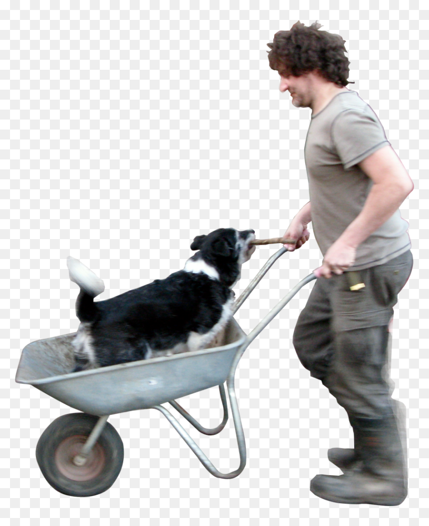 Wheelbarrow Dog Png Image - Man With Wheelbarrow Png, Transparent Png - wheelbarrow png
