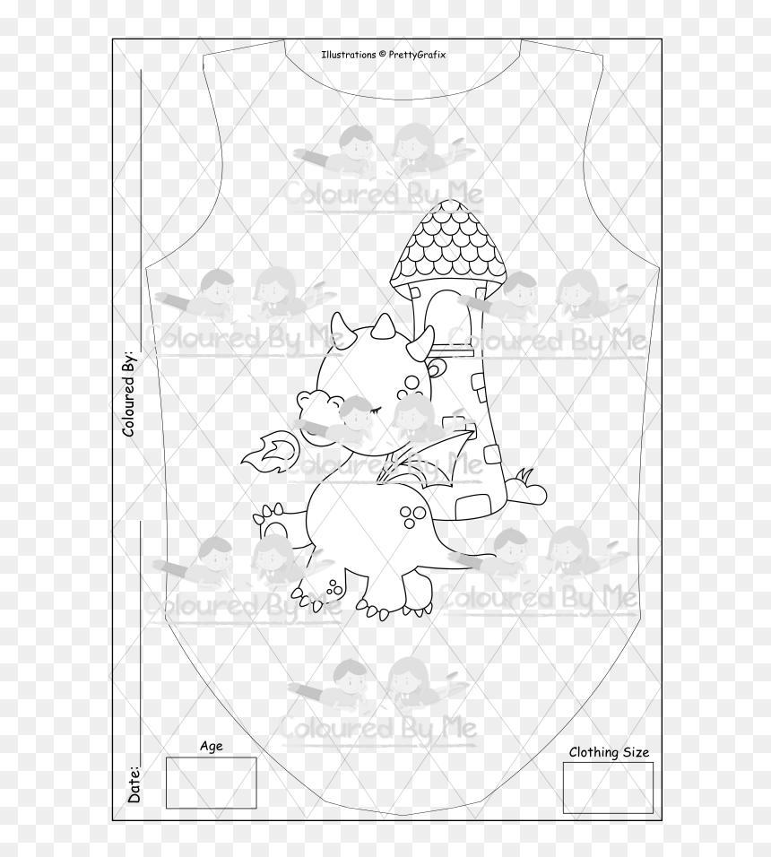 Dragon And Castle - Line Art, HD Png Download - fire breathing dragon png