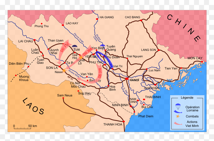 Bataille De Na San - First Indochina War Map, HD Png Download - hoa mai png