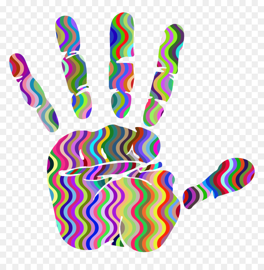 Prismatic Waves Handprint Silhouette Clip Arts - Clip Art, HD Png Download - wave silhouette png