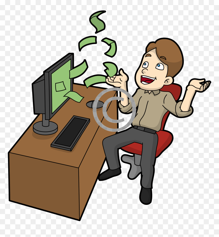 Make Money Online Cartoon, HD Png Download - make money online png