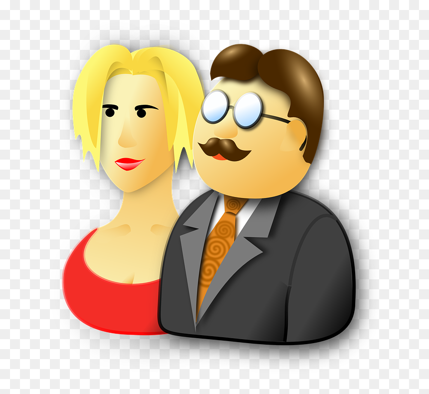Husband Wife Clipart Png, Transparent Png - wedding couple cartoon png