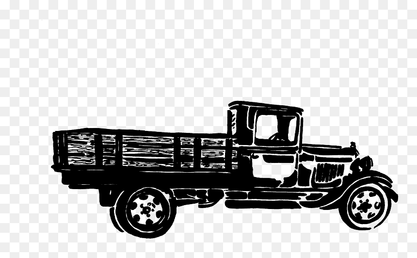 Of An Old Fashioned Truck Full Of Produce To Illustrate - Pickup Truck, HD Png Download - old truck png