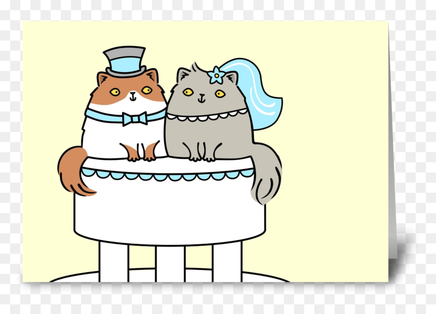 Ambled Clipart Banner Kitty Cat Wedding Couple Banner - Wedding Couple And Cats Clipart, HD Png Download - wedding couple cartoon png
