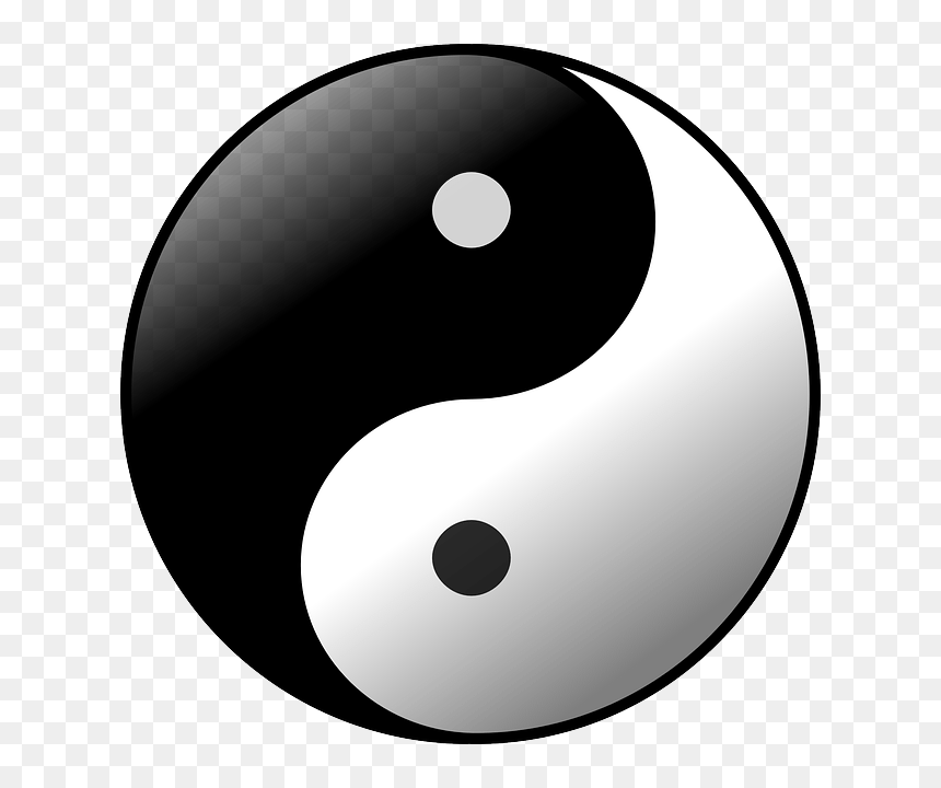A Yin-yang Symbol - White And Black Ball, HD Png Download - nervous emoji png