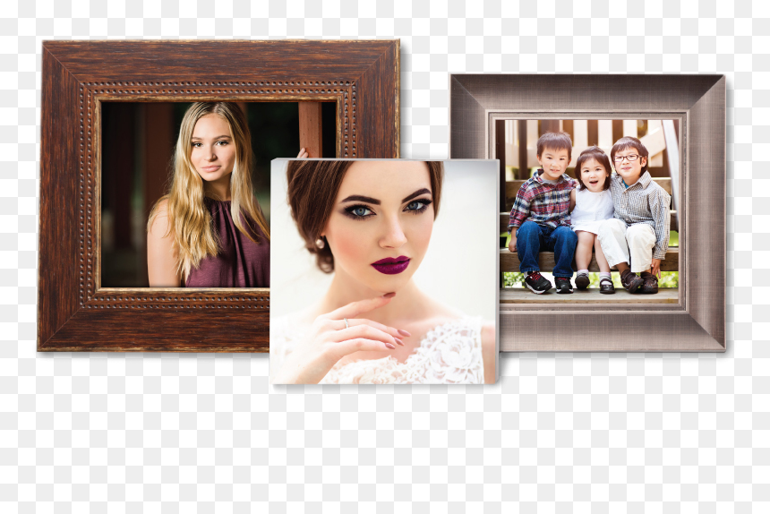 3 Framed Metal Prints Of A Senior Girl, Bride & 3
 - Picture Frame, HD Png Download - photo frames collage png hd