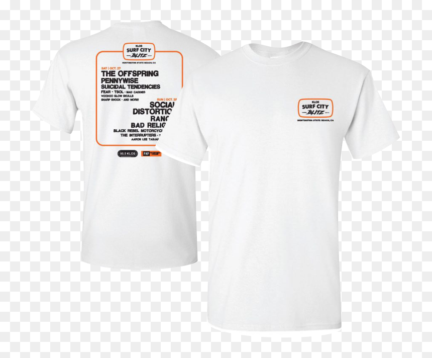 Surf City Blitz White Tee - Active Shirt, HD Png Download - white tee png