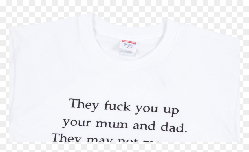 Supreme They F*ck You Up Tee L White Su1080 , Png Download - Sweater, Transparent Png - white tee png