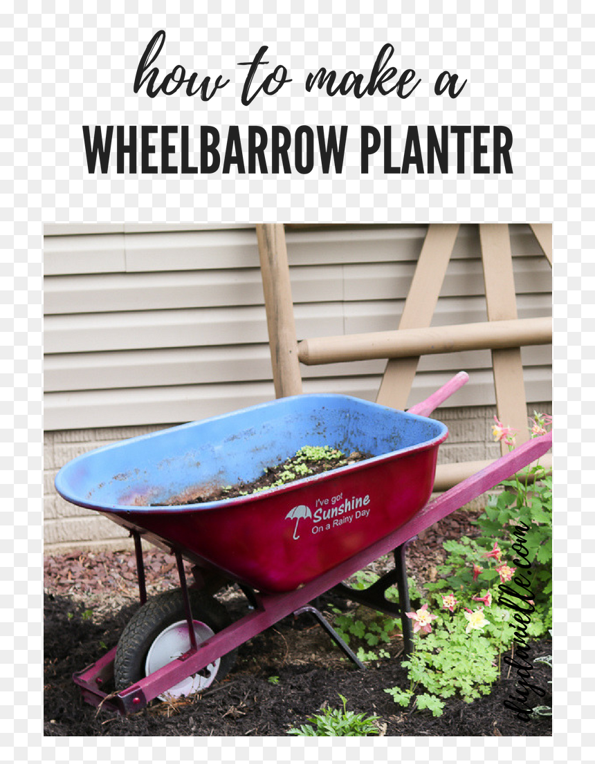 How To Make A Wheelbarrow Planter - Decorate Wheelbarrow, HD Png Download - wheelbarrow png