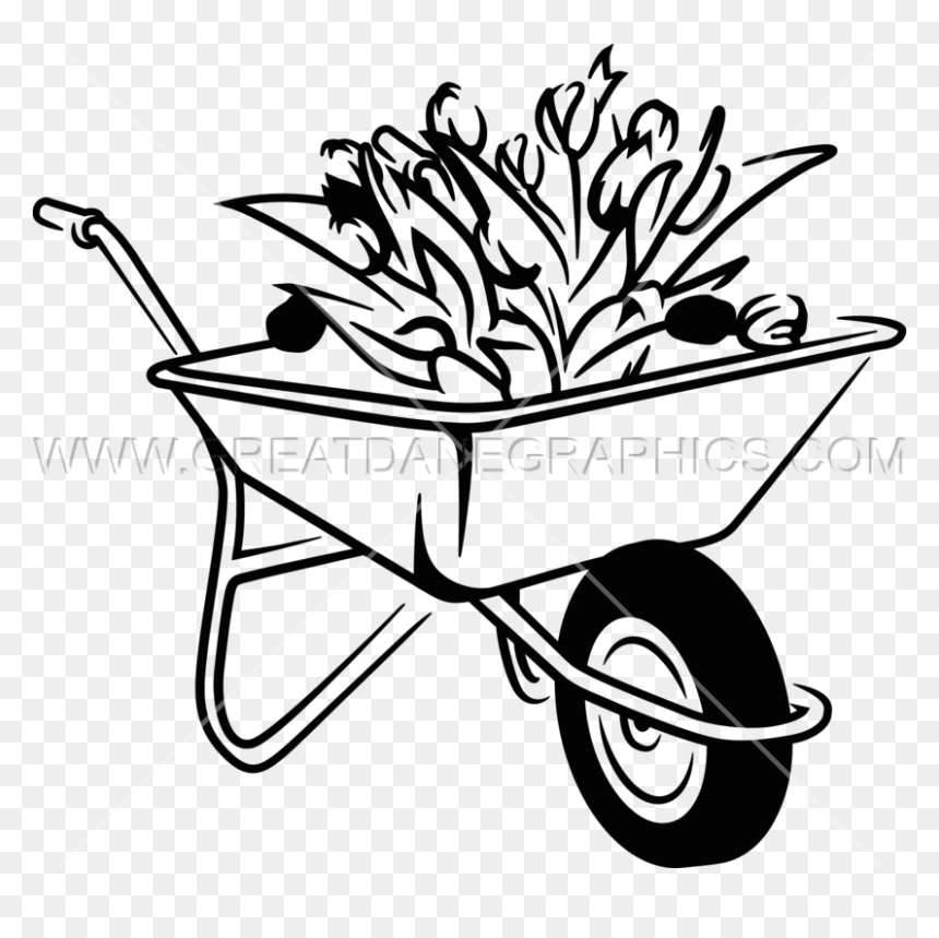 Drawing At Getdrawings Com - Drawing Of A Wheelbarrow, HD Png Download - wheelbarrow png
