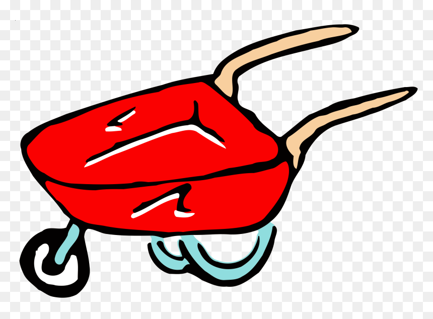 Roughly Drawn Wheel Barrow Clip Arts - Garden Tools Clip Art, HD Png Download - wheelbarrow png