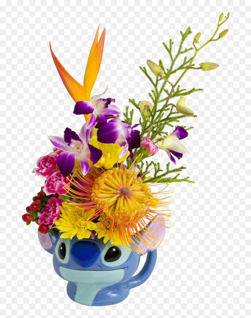 S Stitch Flower Mug Designed By Award Winning - Floral Design, HD Png Download - flower arrangement png