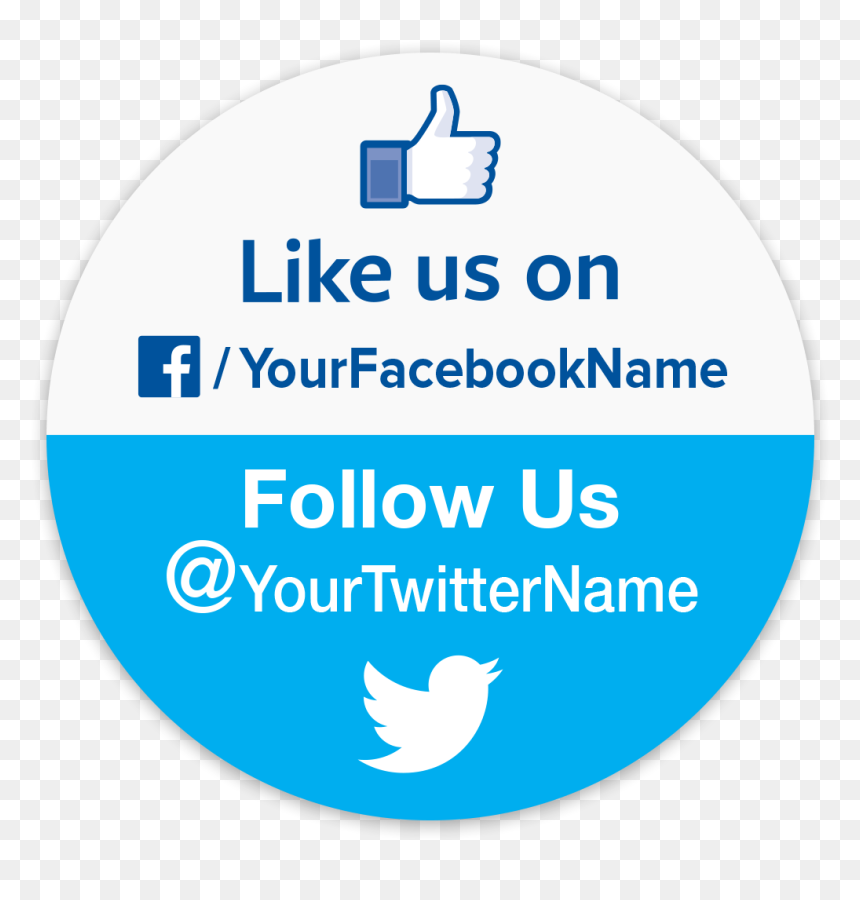 Picture Of Personalized Facebook & Twitter Stickers - Like Us On Twitter Logo, HD Png Download - twitter like png