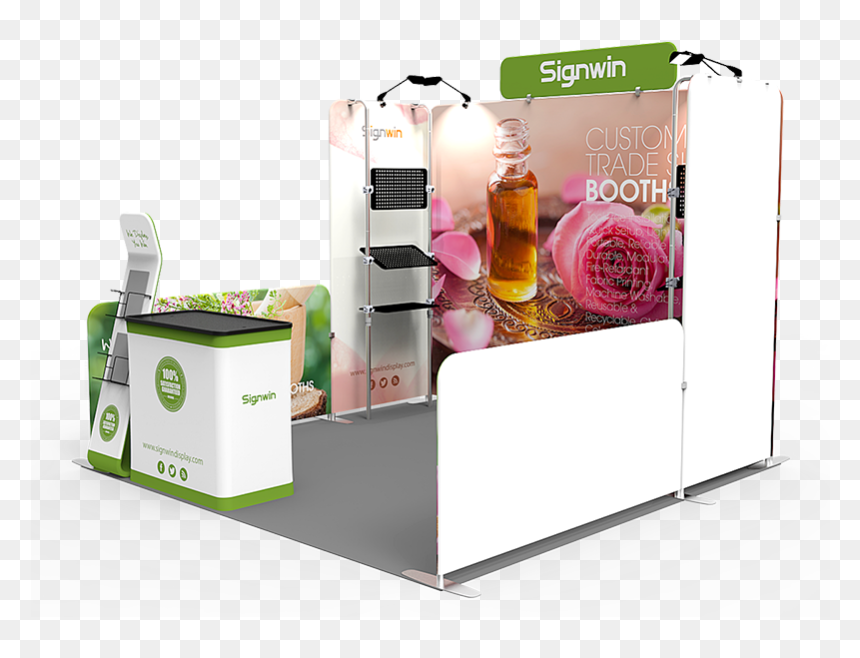 10x10ft Custom Hanging Shelving Corner Trade Show Booth - Dresser, HD Png Download - corner banner png