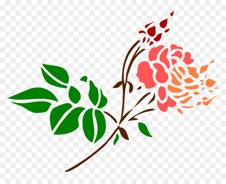 Line Art Flower Design - Coreldraw Black And White, HD Png Download - line art flower design png