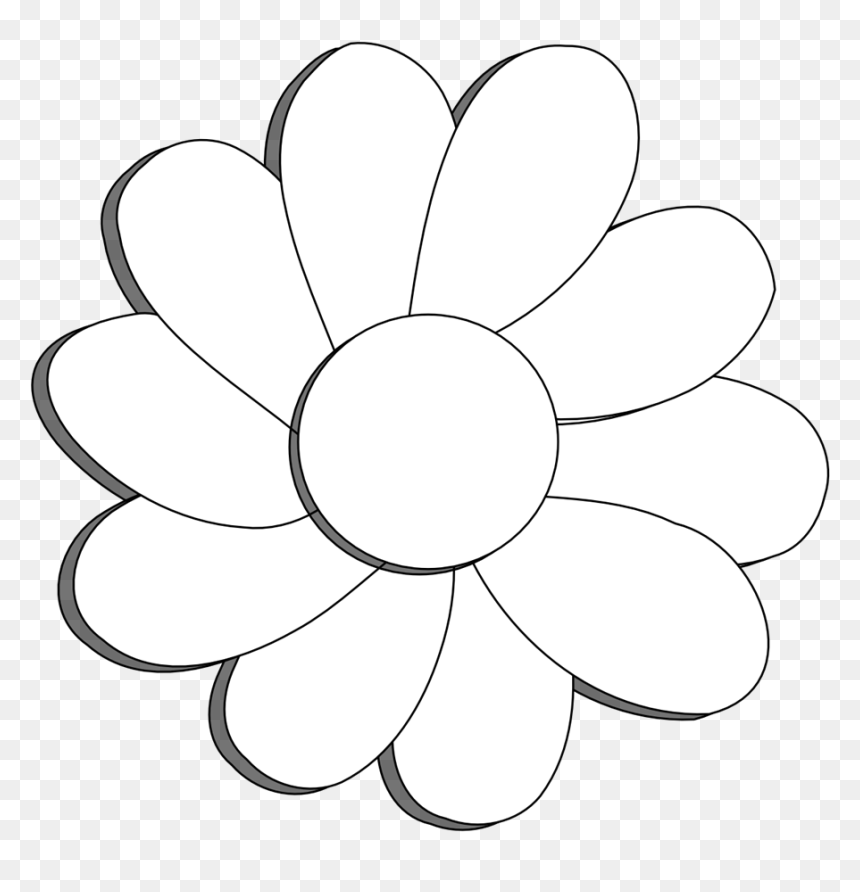 Black And White Flower Clip Art, Flowers Black And - Clip Art, HD Png Download - white flower background png