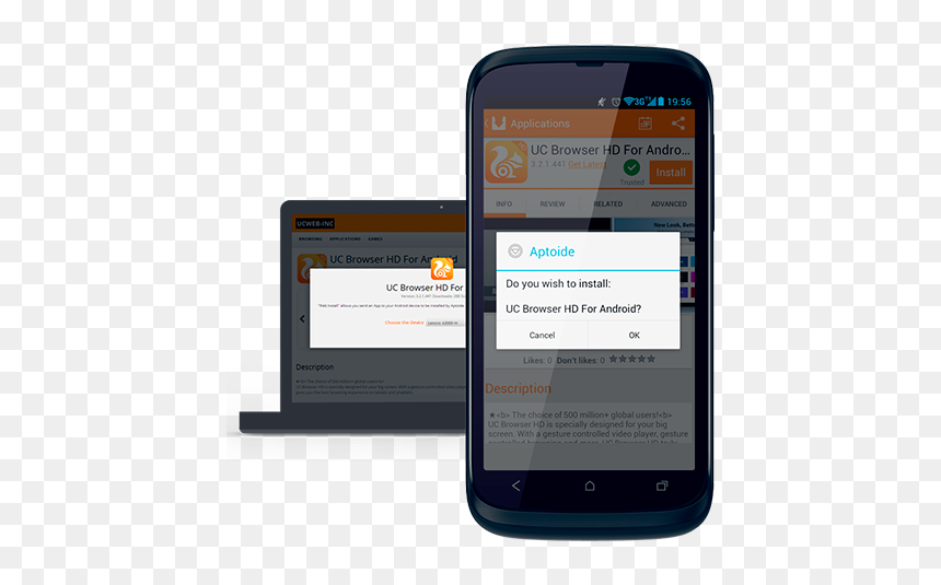 Install Apps On Your Android Device From Website - Iphone, HD Png Download - uc browser png