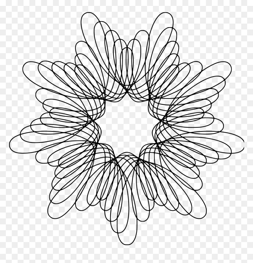 Drawing, HD Png Download - line art flower design png