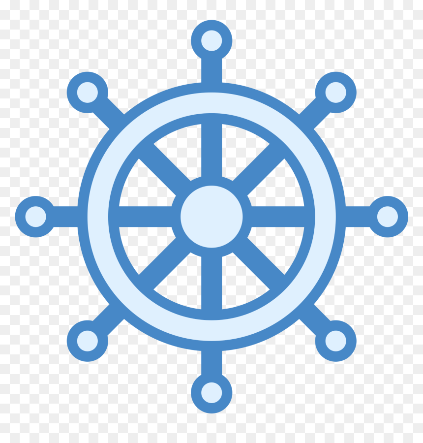 Ship Wheel Icon Clipart , Png Download - Steering Wheel Ship Illustration, Transparent Png - blue bullets icon png