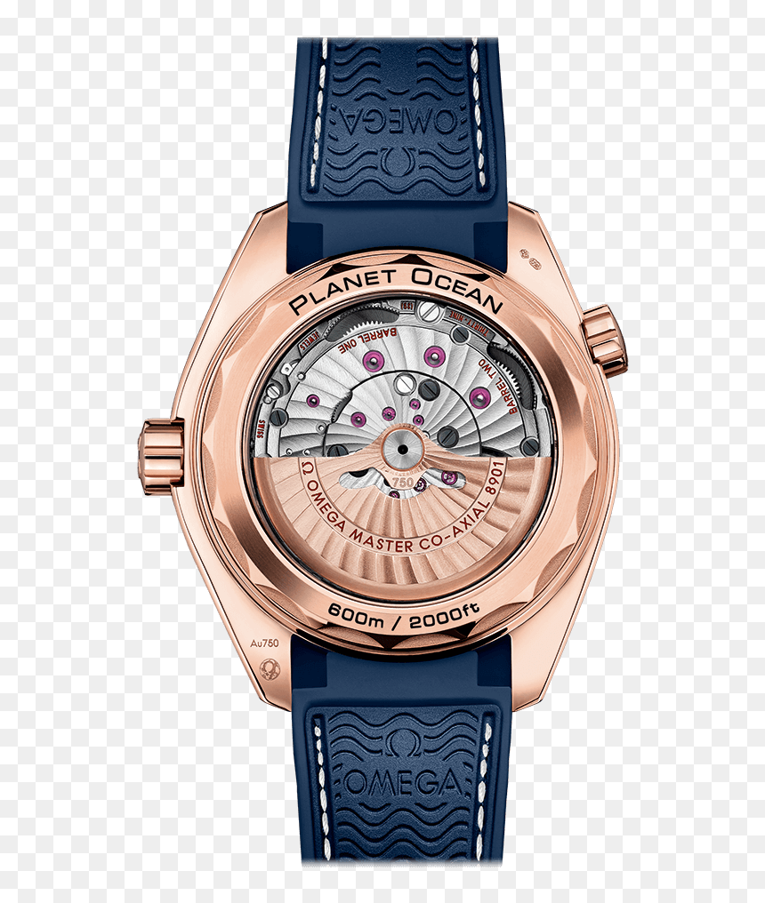Omega Aqua Terra Blue Rose Gold Rubber Strap, HD Png Download - metal net png