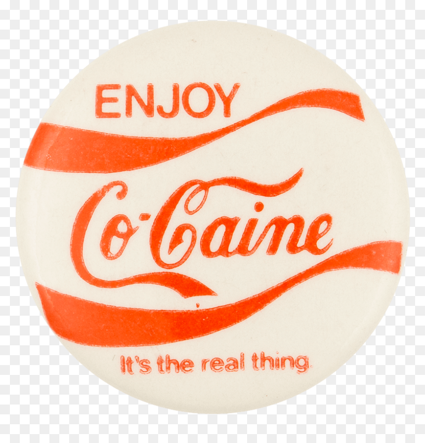 Enjoy Cocaine White Humorous Button Museum - Soccer Ball, HD Png Download - cocain png