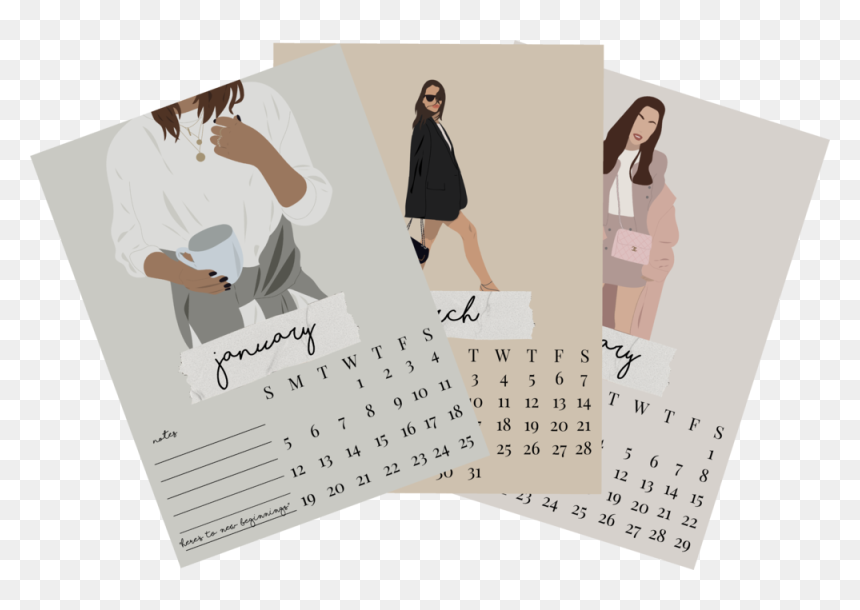 2020 Illustrated Calendar Graphic - Paper Bag, HD Png Download - waves graphic png