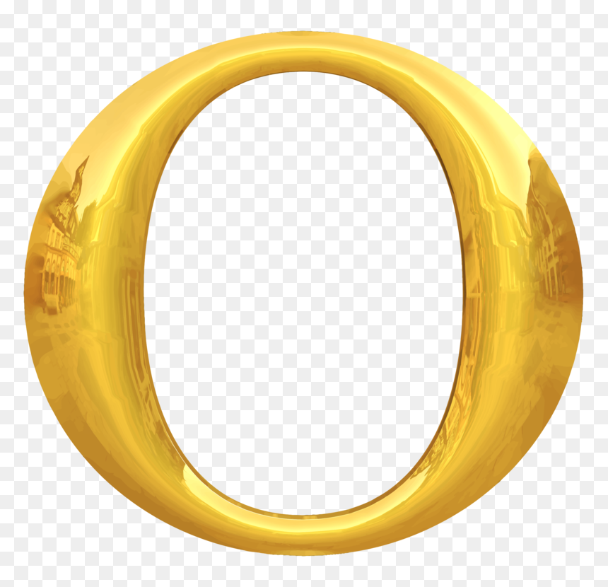 Bangle,body Jewelry,material - Letter O Clipart Gold, HD Png Download - gold bangle png