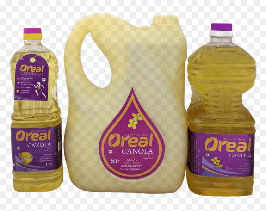 Oreal Canola Oil 5l 3l Jar - Water Bottle, HD Png Download - cooking oil bottle png