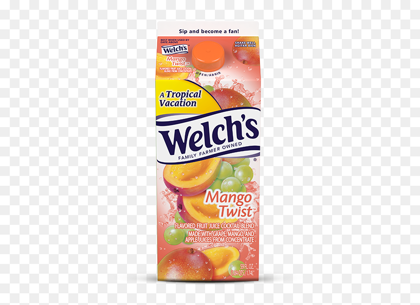 Welch"s Mango Twist Refrigerated Juice Cocktail - Juicebox, HD Png Download - mango juice glass png