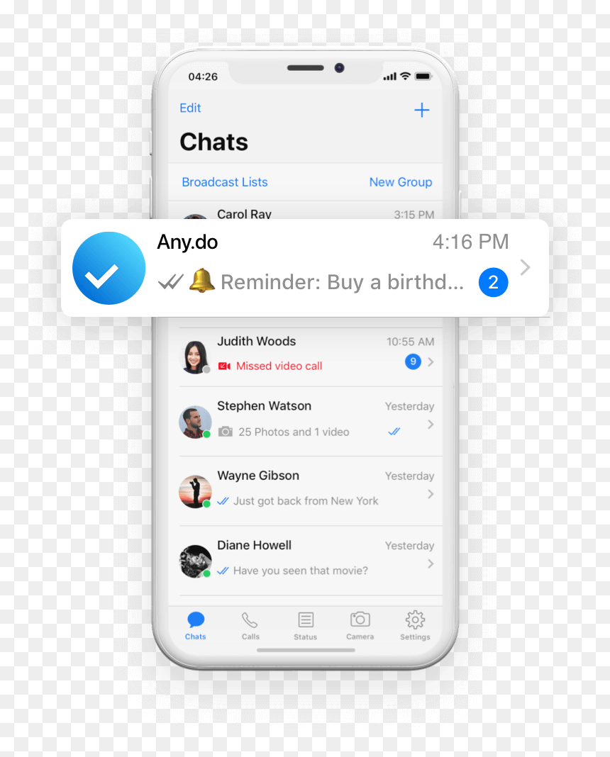 Any Do Whatsapp, HD Png Download - whatsup icon png