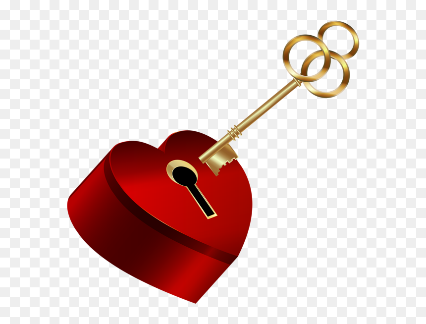 Heart With Key Clipart, HD Png Download - lock key png