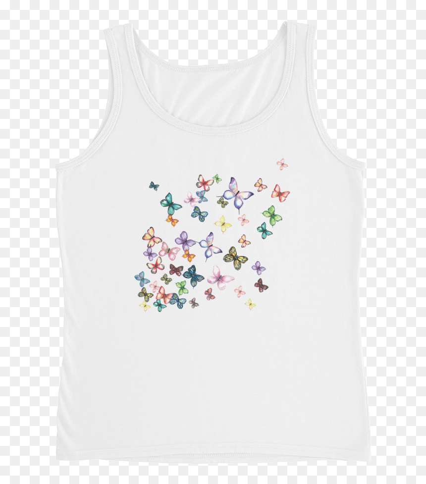 Butterfly Swarm Ladies Tank - Active Tank, HD Png Download - butterflies swarm png