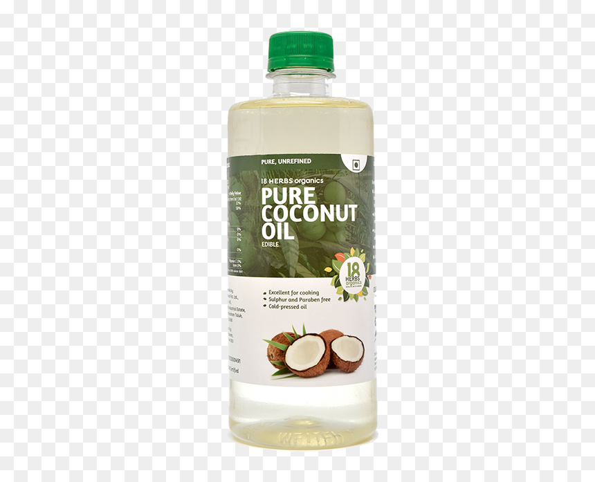 Transparent Cooking Oil Clipart - 18 Herbs Pure Coconut Oil, HD Png Download - cooking oil bottle png