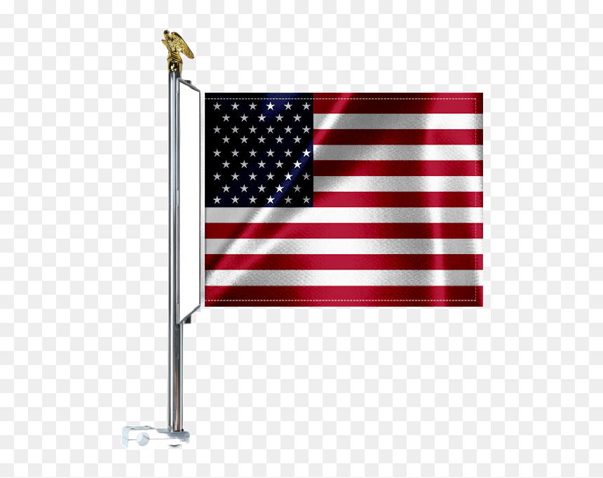 Motorcycle Flag Mount With American Flag - Flag Of The United States, HD Png Download - flying indian flag png