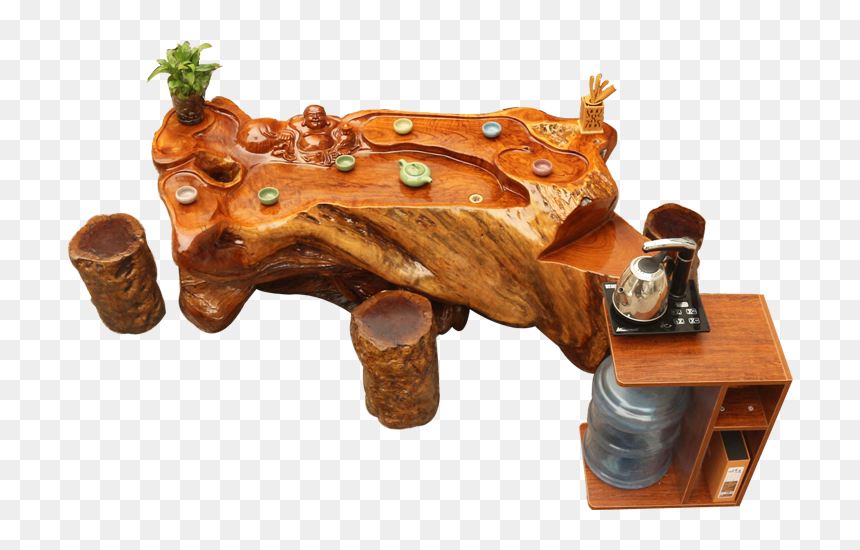 Chicken Wing Wood Root Carving Tea Table Tea Table - Bench, HD Png Download - tea table png