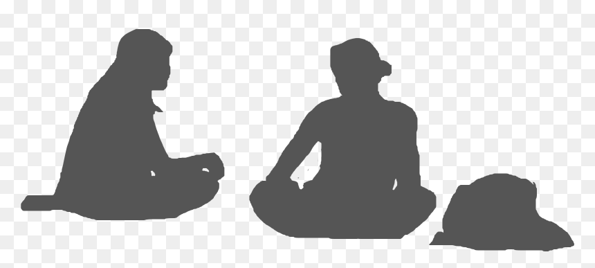 Sitting Silhouette White People - Silhouette Sitting People Png, Transparent Png - people png images for photoshop